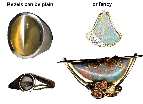 Bezels can be plain or fancy