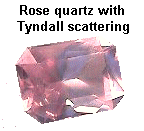 Rose quartz with Tyndall scattering