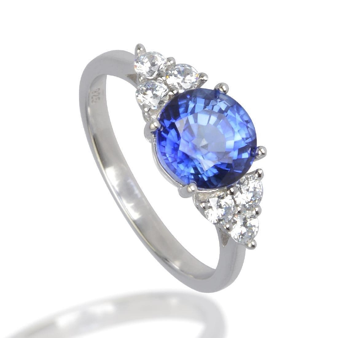 ring with diffusion-treated sapphire