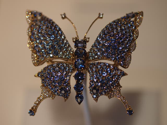 benitoite brooch