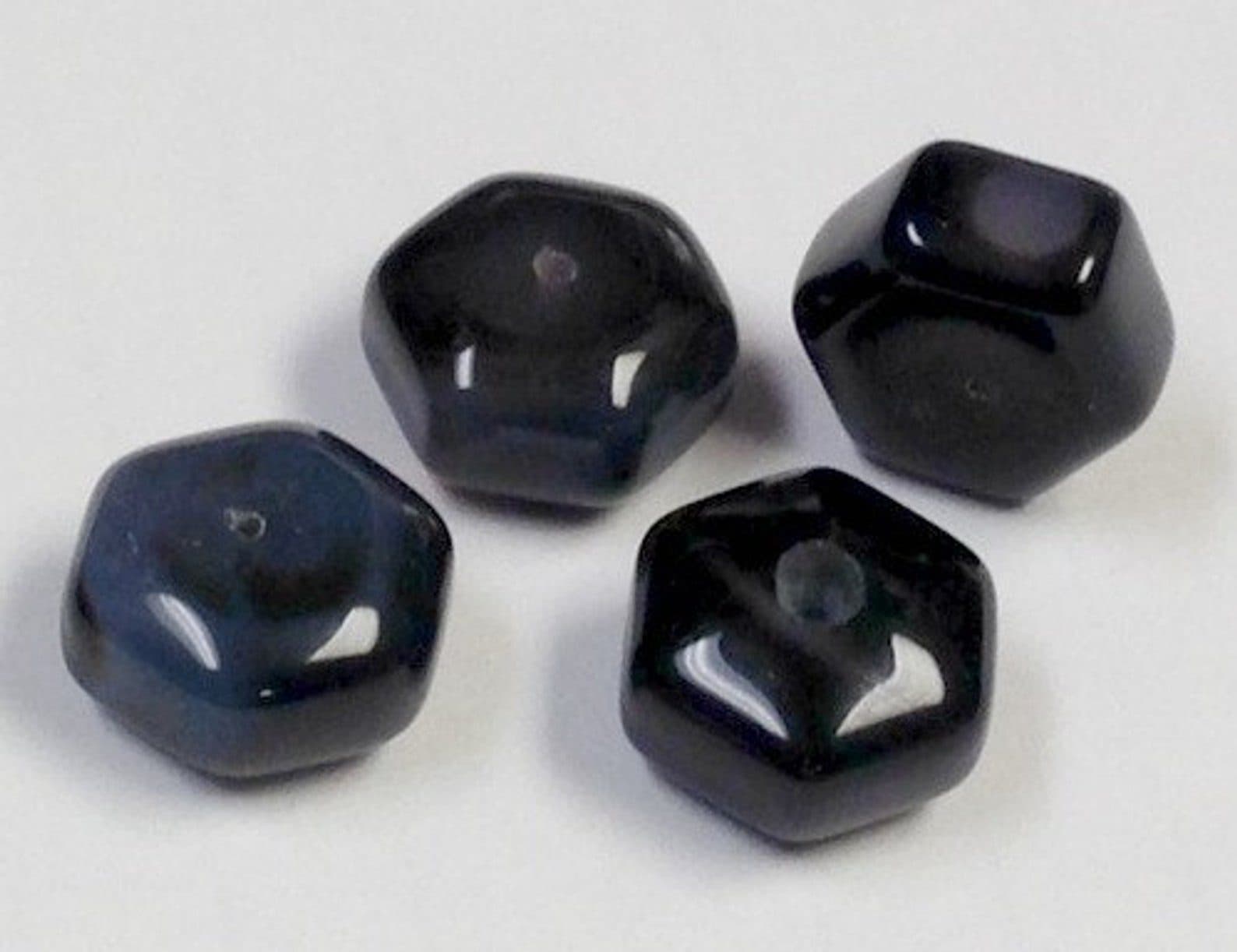 dyed, vintage black onyx spacer beads