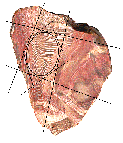 outline and saw lines - cabochon cutting