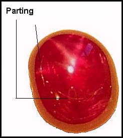 gemstone physical properties - parting