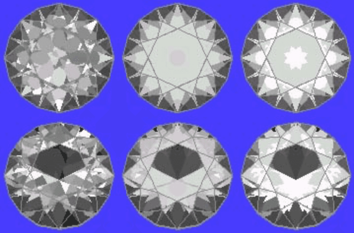 41° Pavilion and 42° Crown Ray Traces - Tilt Brightness