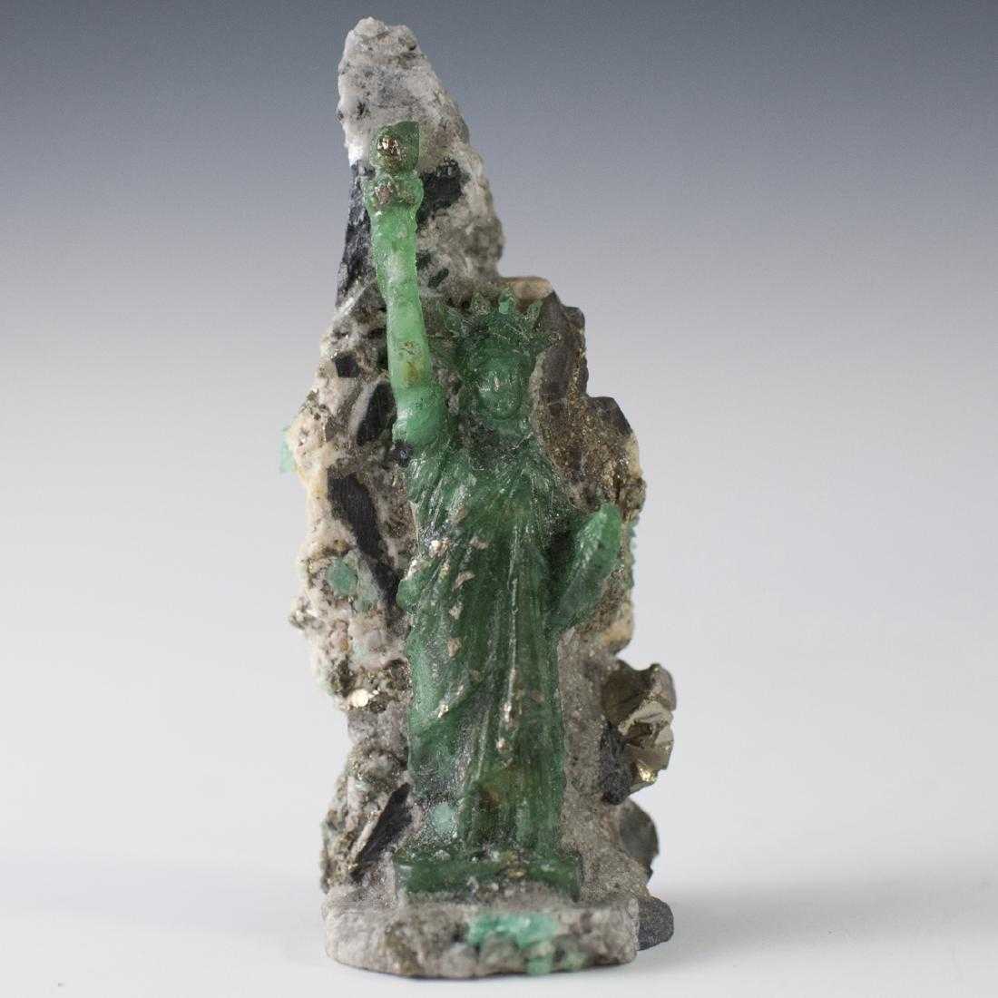Translucent Green Beryl Carved from Colombia