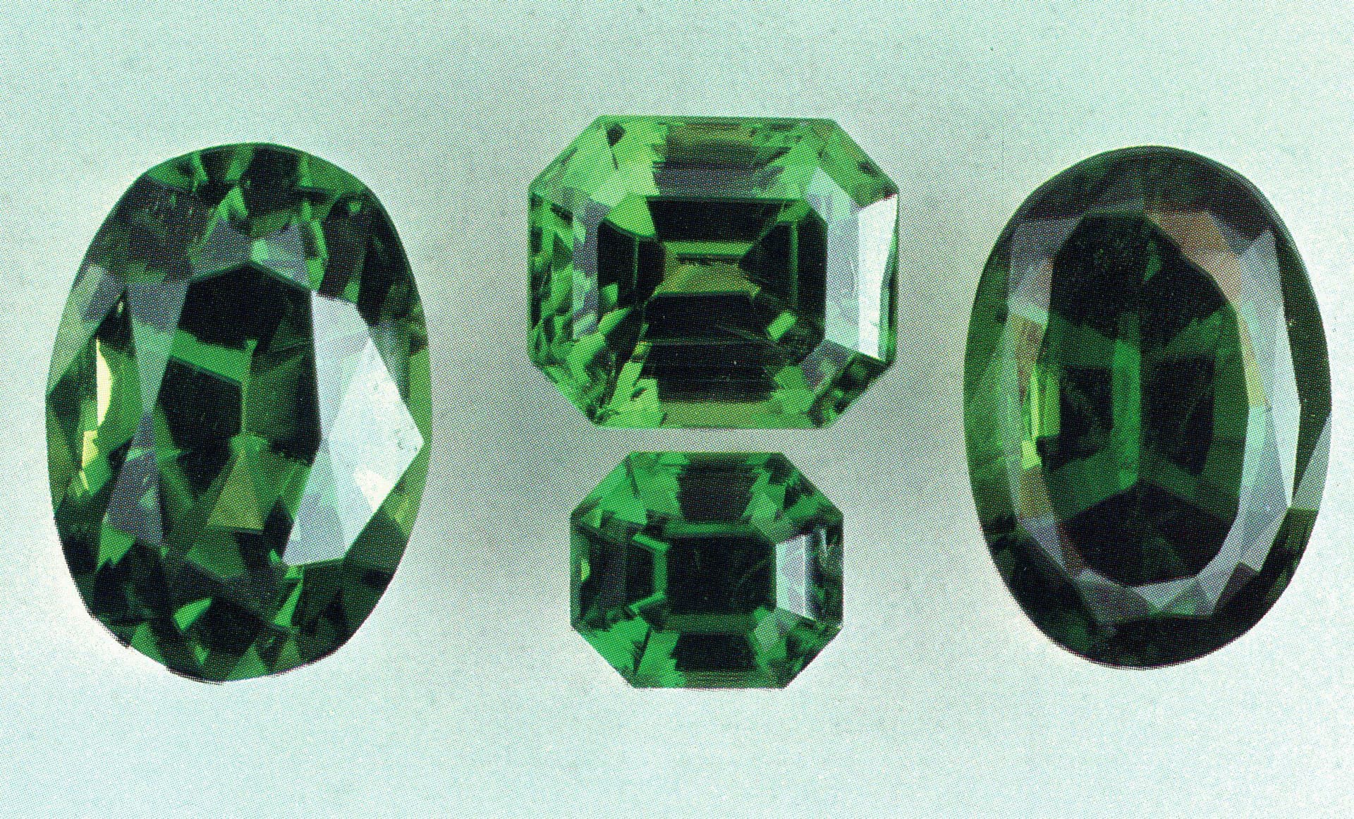 faceted tsavorite gems - Tanzania