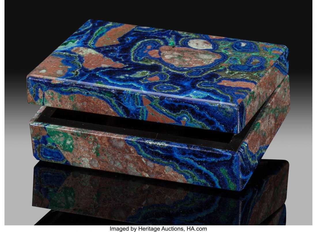 carved azurite jewelry box