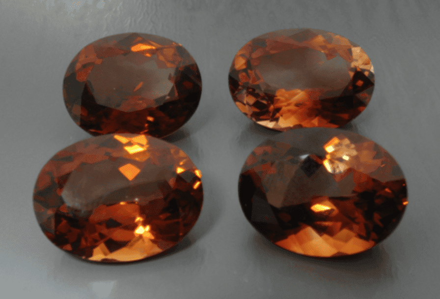 smokey orange topazes - topaz engagement ring stones