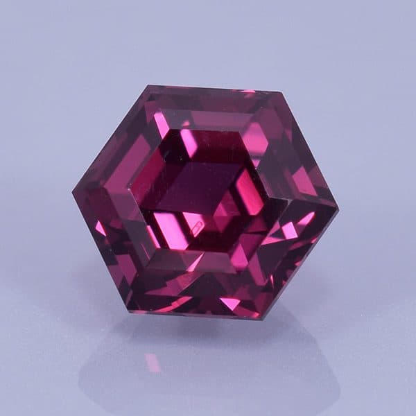 Finished version of Step Hexagon Cut Ruby