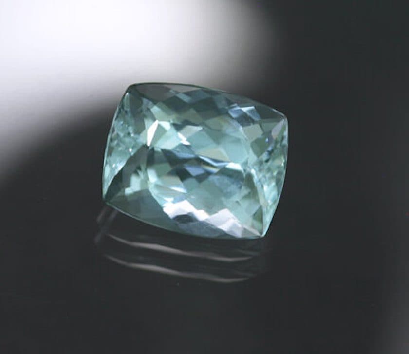 cushion-cut "Brazilian aqua" gem