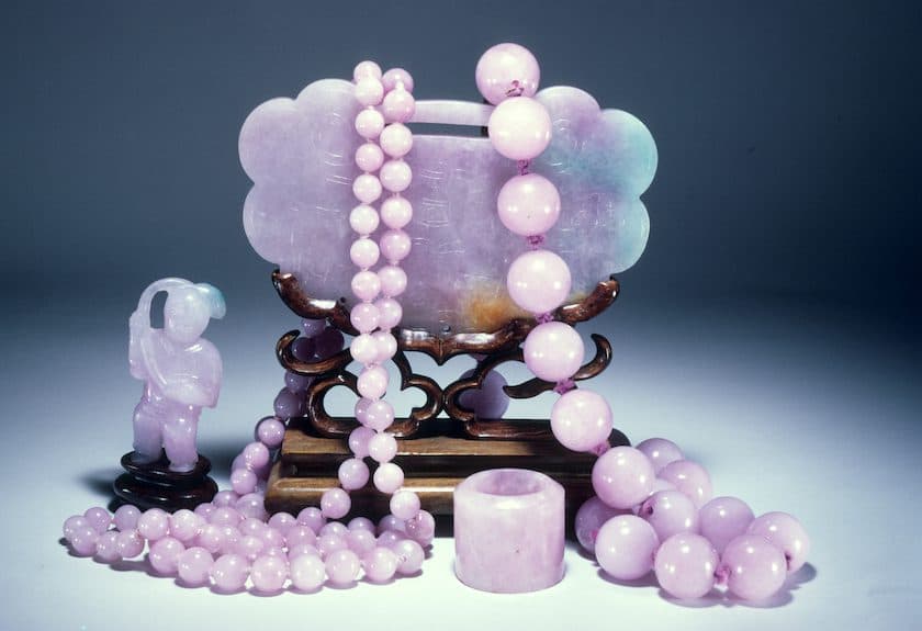 Translucent Pink Jade Bead in Necklace