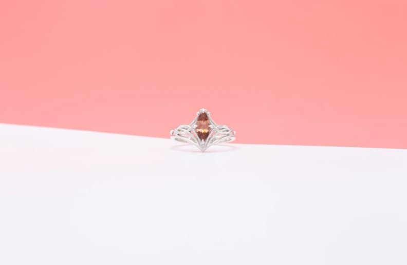 single reddish brown zircon custommade