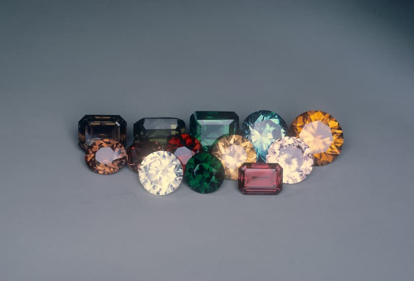 faceted zircons in various colors