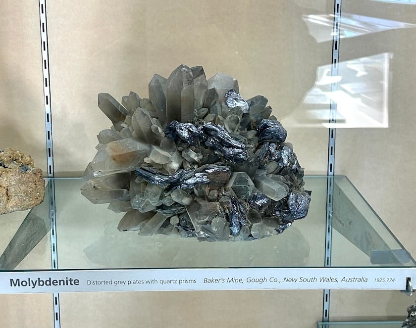 molybdenite and quartz