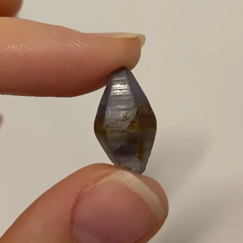 corundum crystal with striations