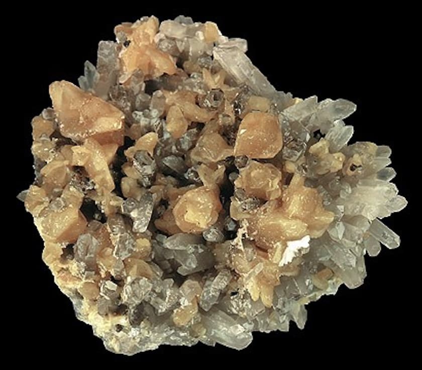 monazite crystals on quartz - phosphates