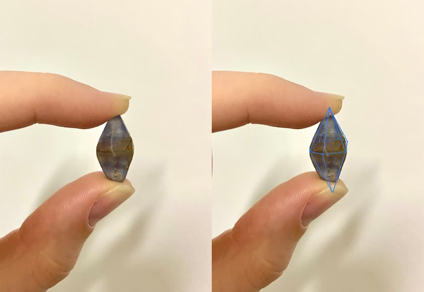 sapphire - hexagonal dipyramidal crystal