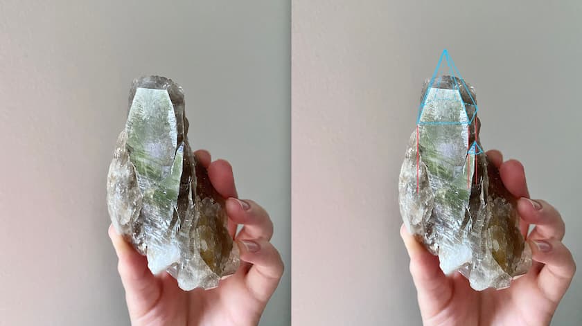 quartz crystals with overall