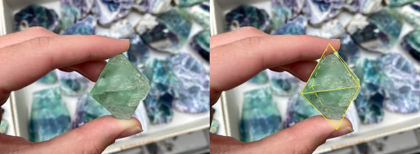 octahedral fluorite crystal - crystallography