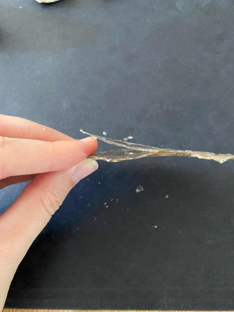 mineral cleavage testing - muscovite