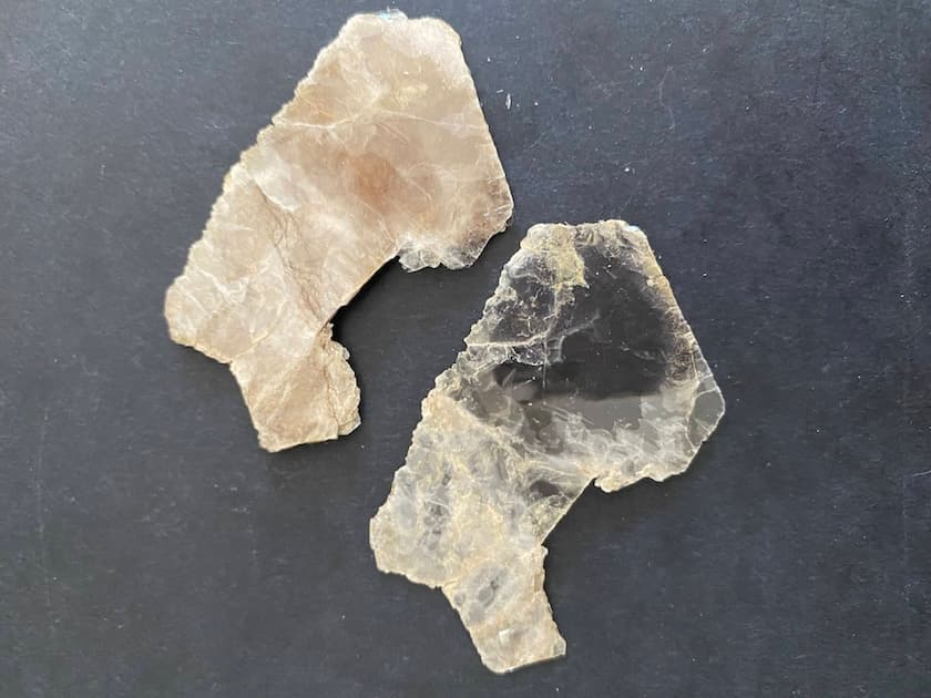 muscovite crystal face and cleavage plane