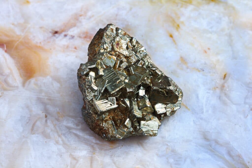 Pyrite displays metallic luster.