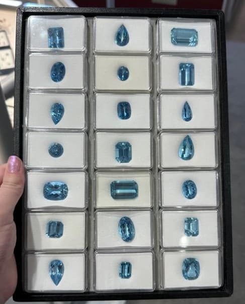 large blue aquamarine gems Akiva Gil