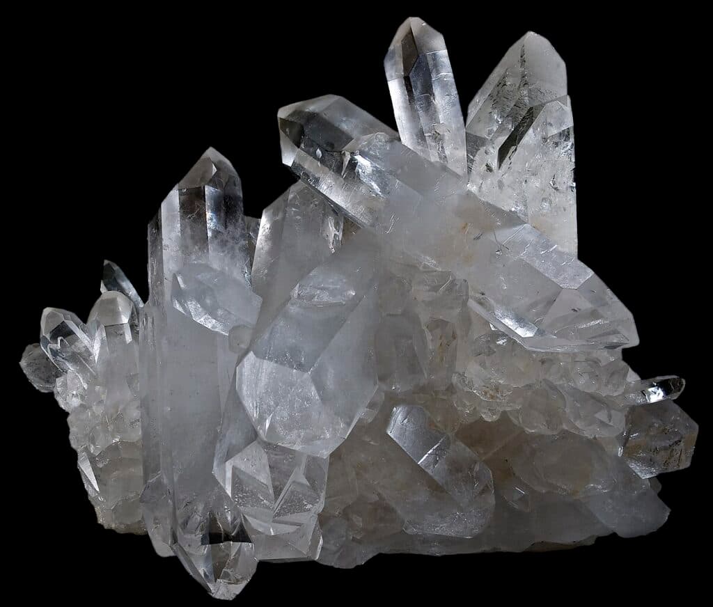 photo of quartz crystal cluster