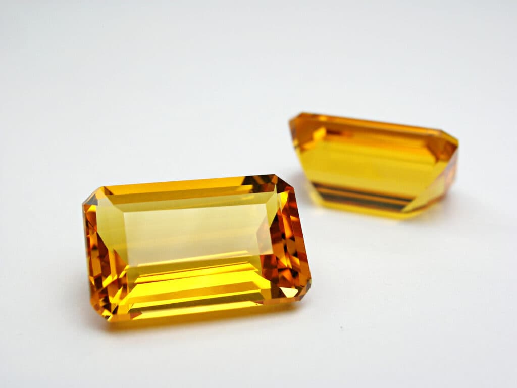 Emerald-cut yellow sapphire