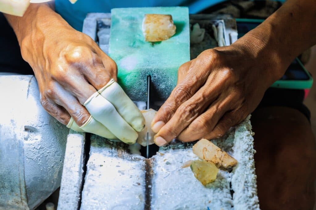 gem preformed before faceting