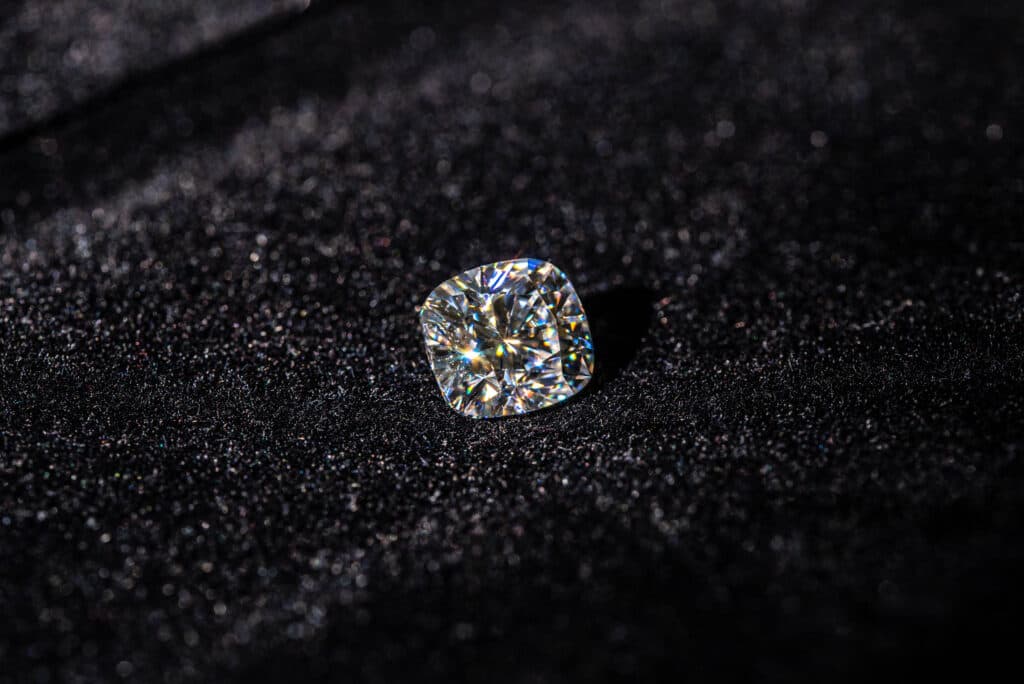Diamond in cushion cut