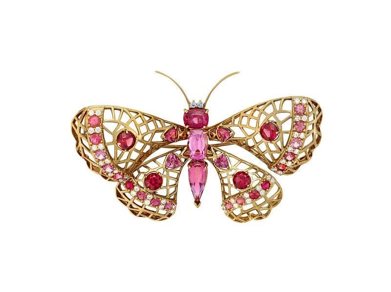 butterfly is made with many spinel gems