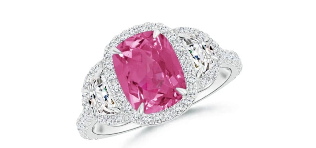 cushion pink sapphire