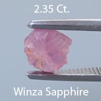 Rough version of FAncy round Brilliant Cut Sapphire