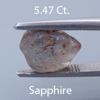 Rough version of Fancy Round Brilliant Cut Sapphire