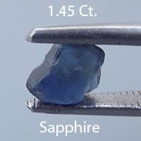 Rough version of Fancy Round Brilliant Cut Sapphire