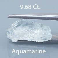 Rough version of Asscher Style Square Emerald Cut Aquamarine