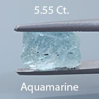 Rough version of Fancy Brilliant Emerald Cut Aquamarine