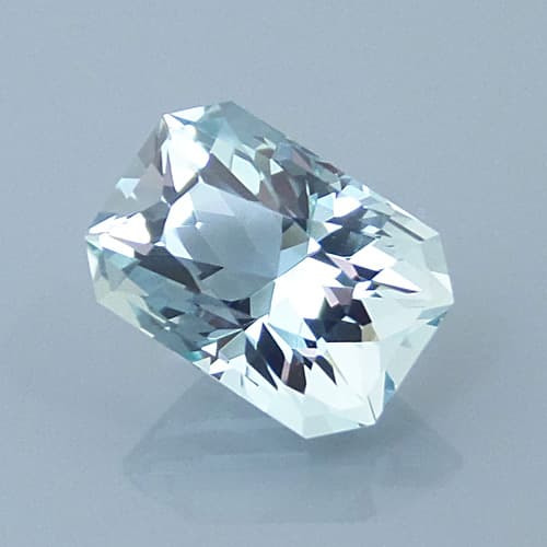 Finished version of Fancy Brilliant Emerald Cut Aquamarine