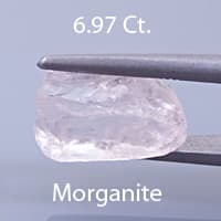 Rough version of Fancy Brilliant Emerald Cut Morganite Beryl