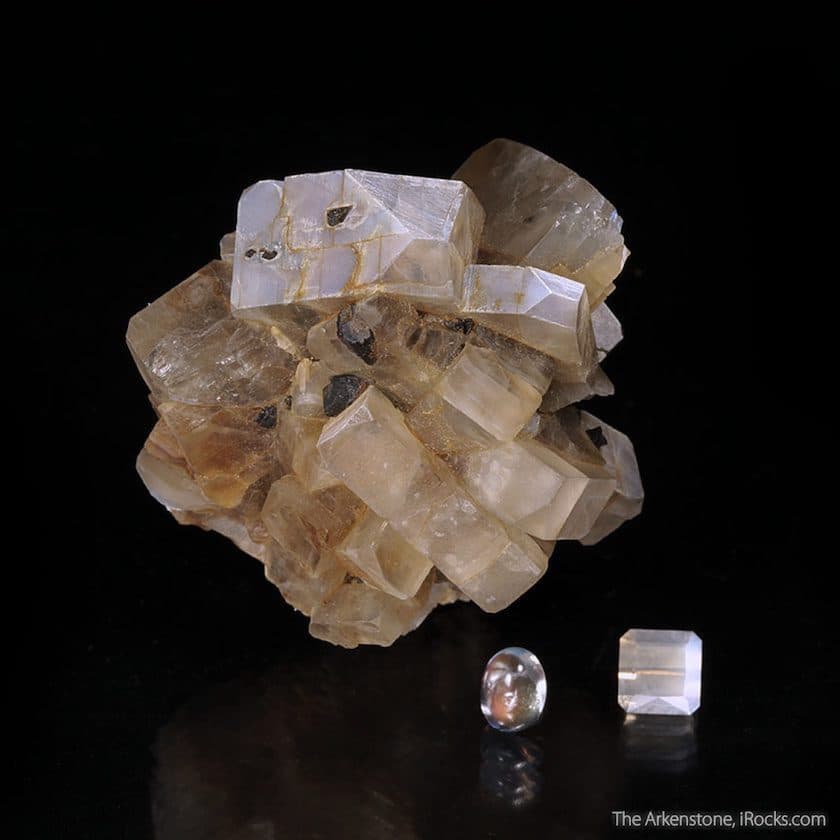 moonstone rough and cut set - Norway and India