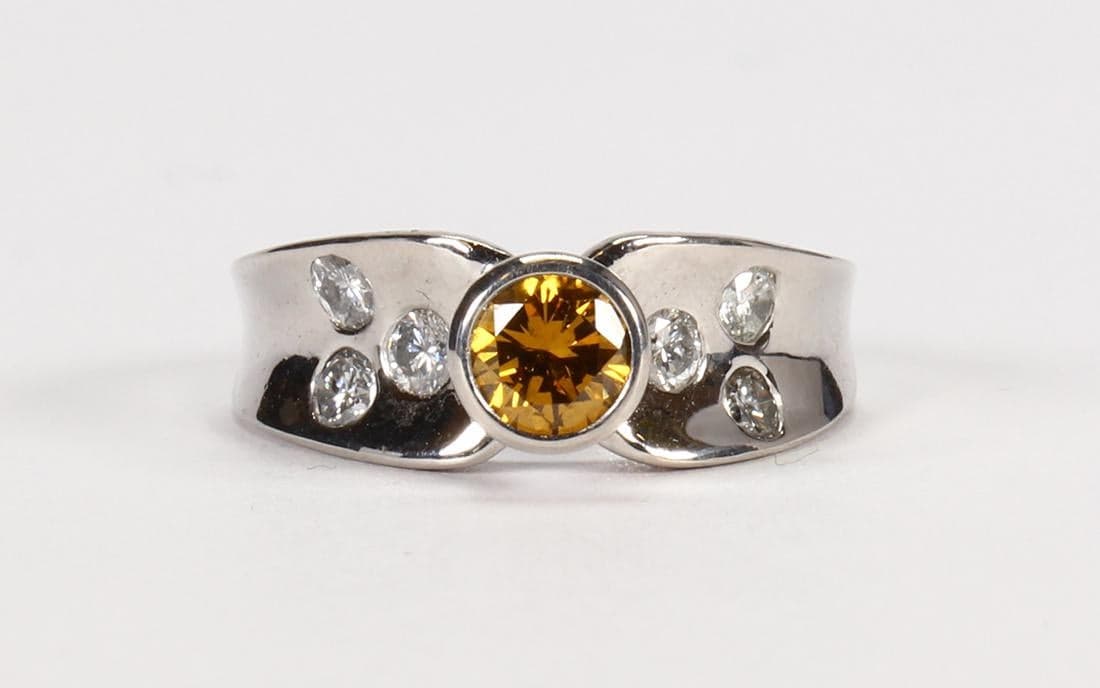 color treated, fancy deep brown-yellow diamond