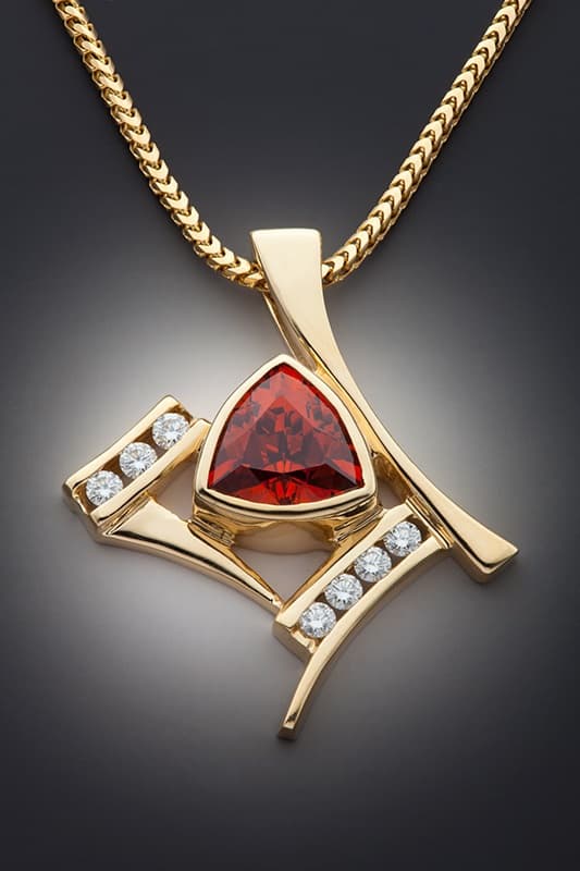 garnet buying - reddish orange spessartite pendant