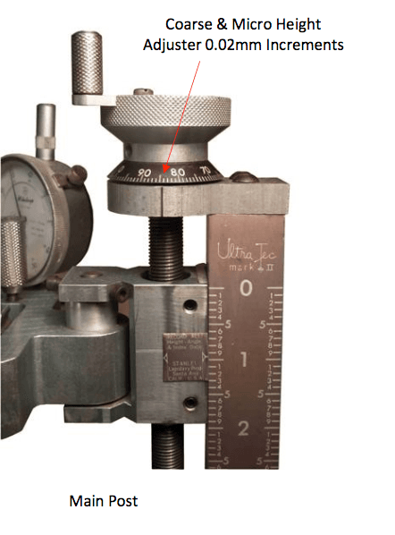 coarse and micro height adjuster - faceting machines and equipment