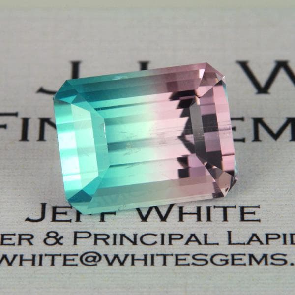 tourmaline buying - 13.57 ct blue and pink bi-color tourmaline