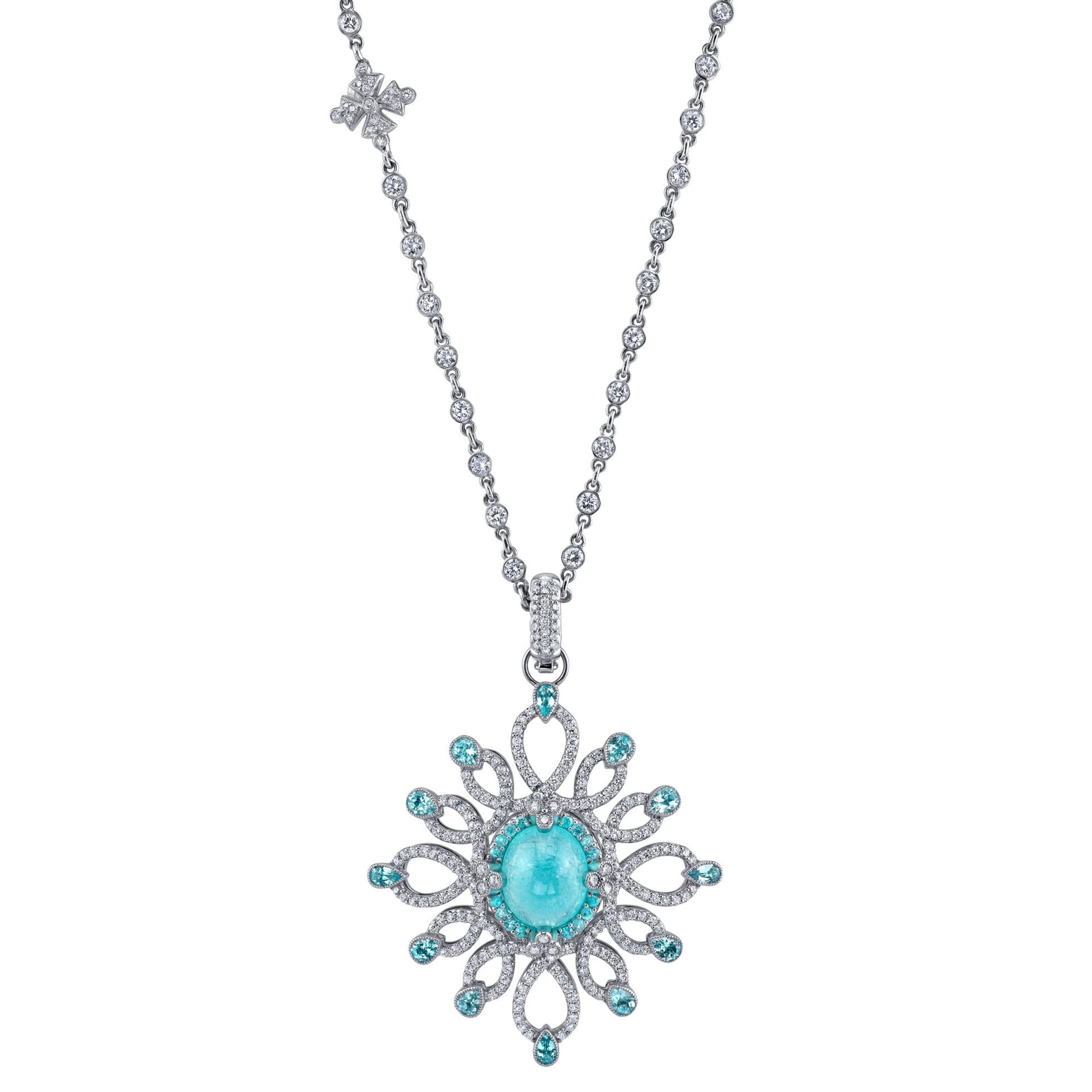 Paraiba tourmaline buying guide - Medusa pendant in paraiba