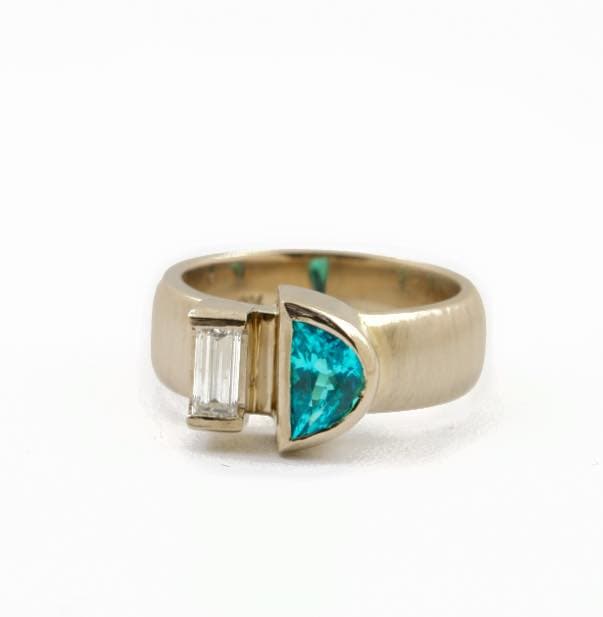 half moon paraiba and diamond ring