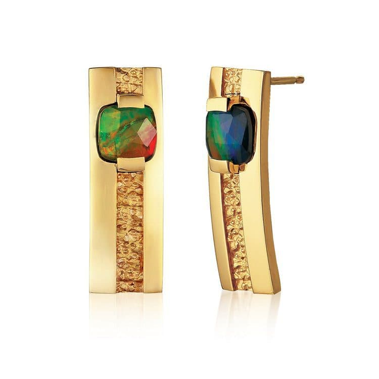 ammolite buying guide - lines of symmetry earrings