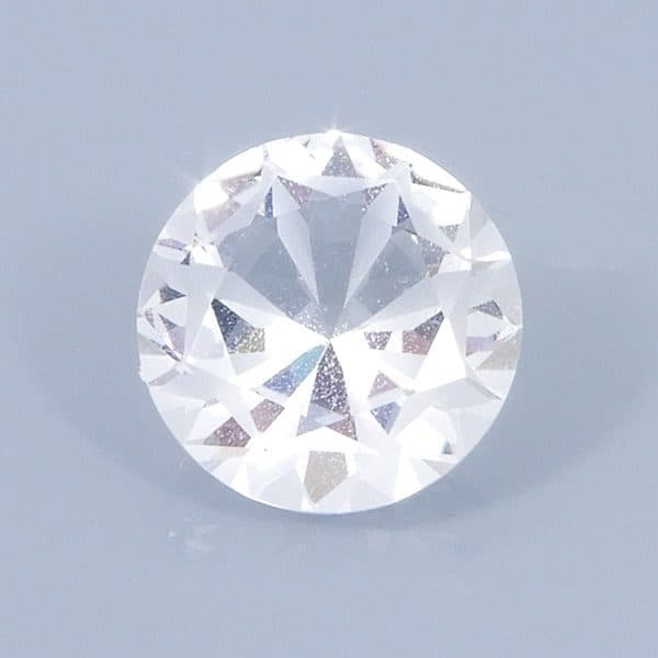 Finished version of Fancy Round Brilliant Cut Goshenite Beryl