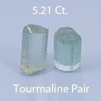 Rough version of Scissor Topped Emerald Cut Tourmaline Matched Pair